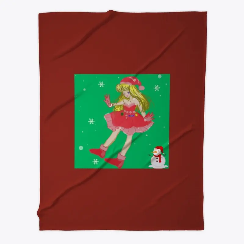 anime santa claus girl